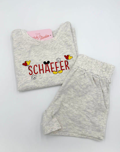 Shorts & Tee Set- Ash Grey
