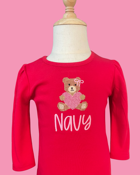 Cross Stitch Bear Tee