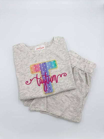 Shorts & Tee Set- Ash Grey