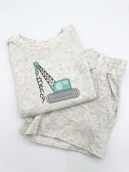 Shorts & Tee Set- Ash Grey