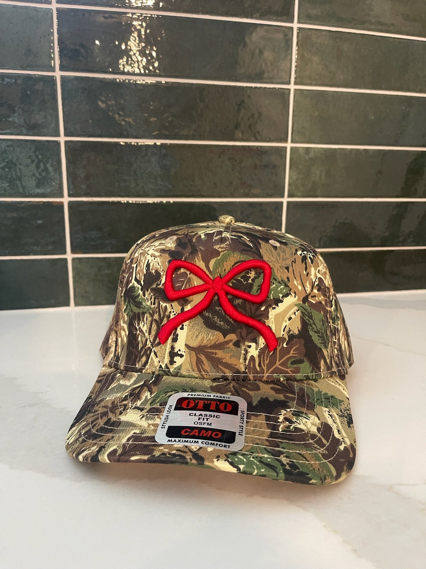 Camo Red Bow Hat