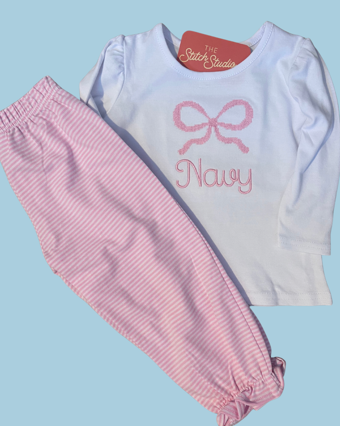 Girls Striped Pants & Tee Set
